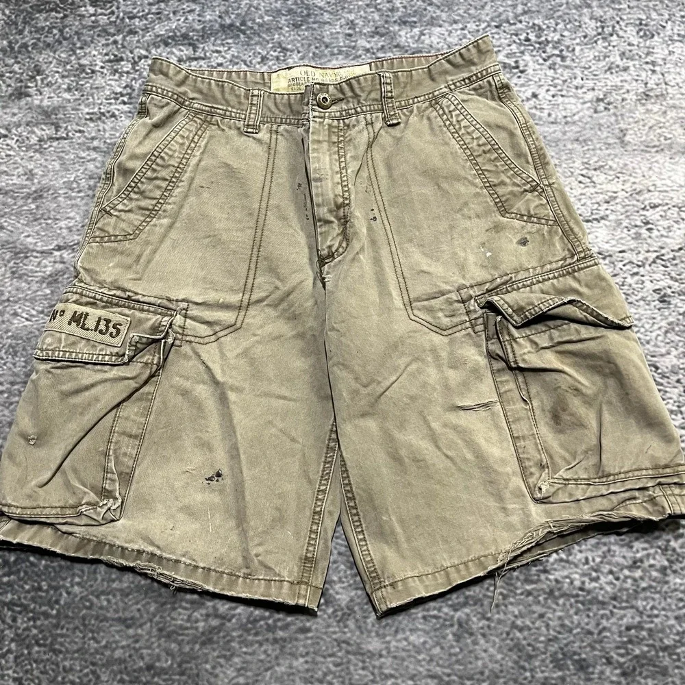 Old Navy Cargo Shorts Mens 31‎ Utility Skater Paratrooper Distressed Vintage Y2K